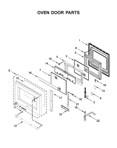 Oven door parts