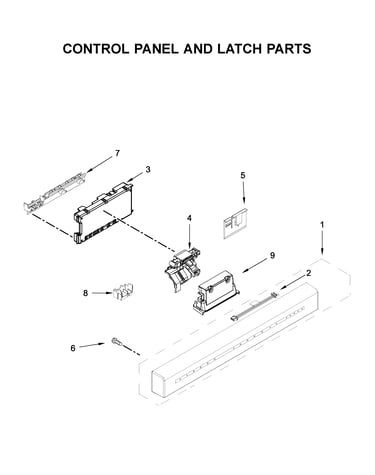 Control panel and latch parts