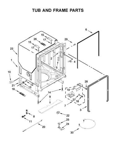 Tub and frame parts