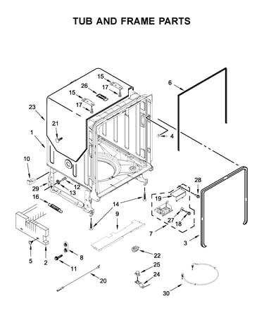 Tub and frame parts