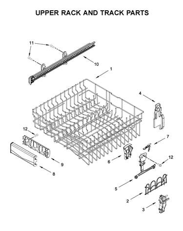 Upper rack and track parts