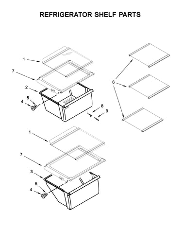 Refrigerator shelf parts