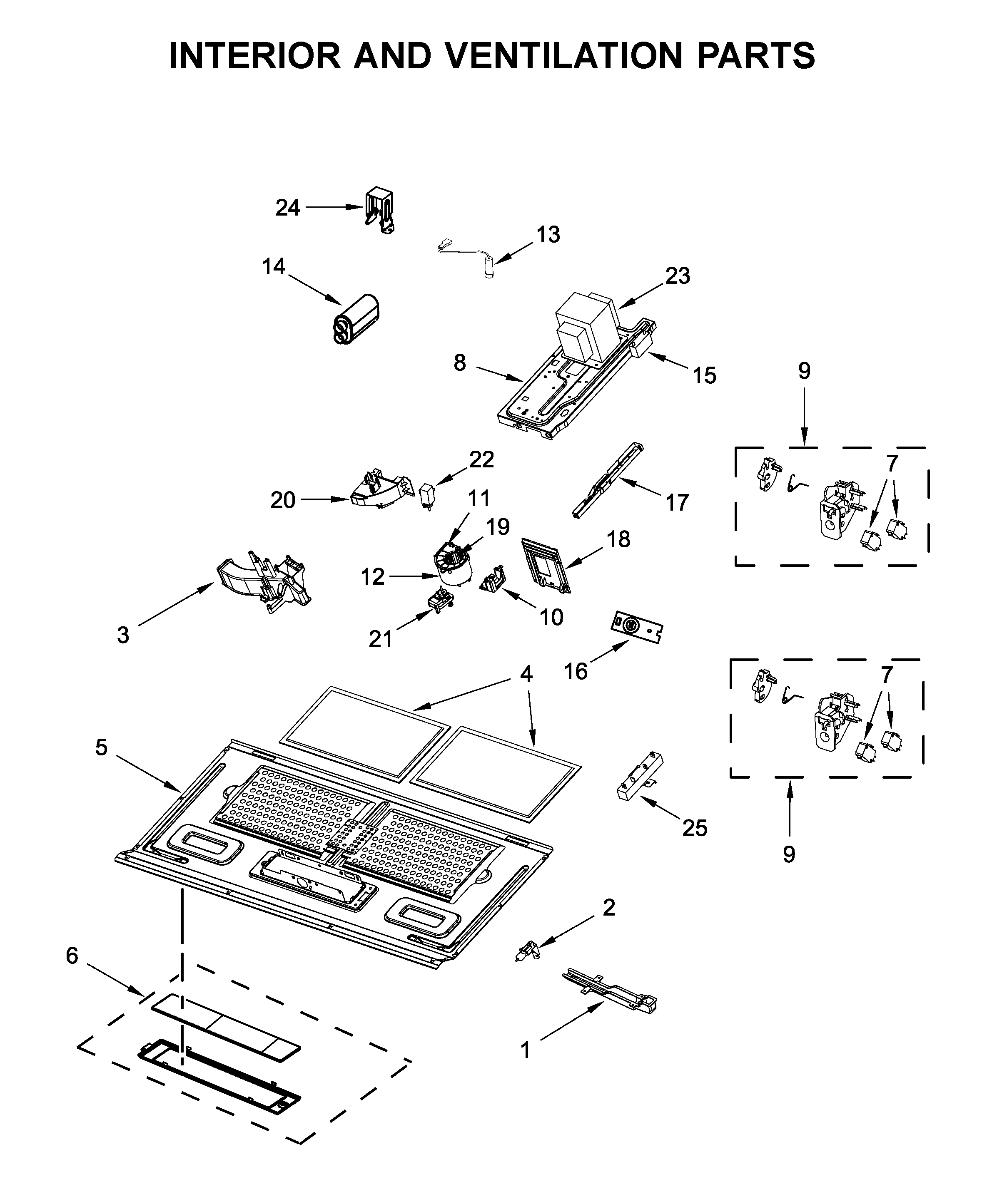 Interior and ventilation parts
