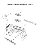 Cabinet and installation parts