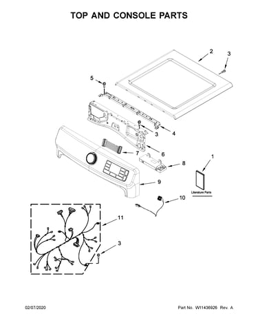 Top and console parts