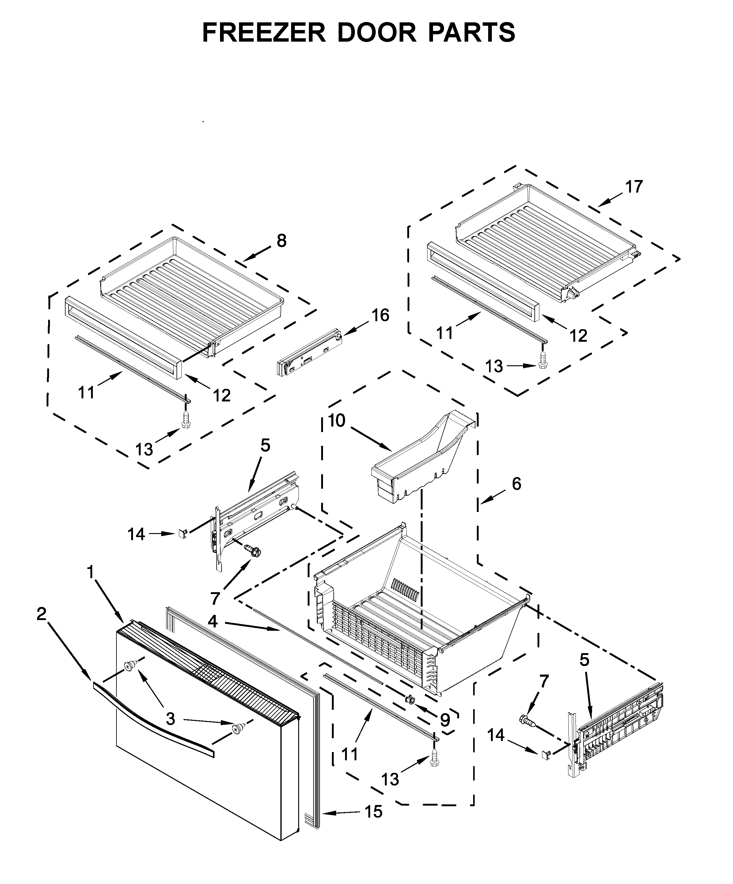 Freezer door parts