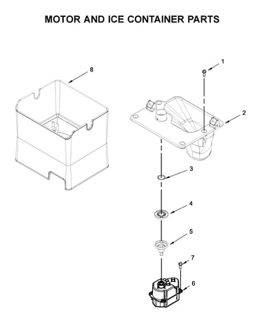 Motor and ice container parts