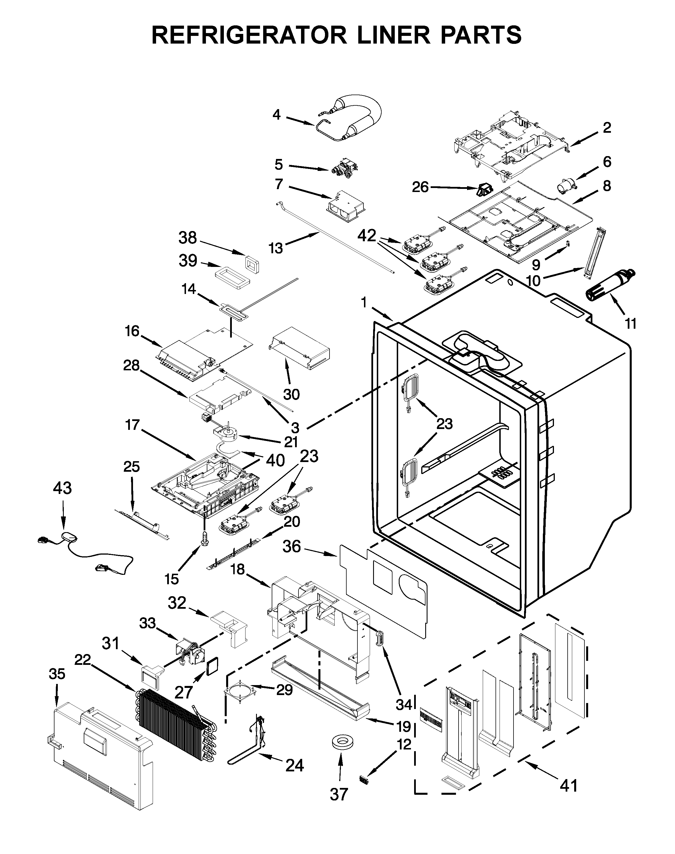 Refrigerator liner parts