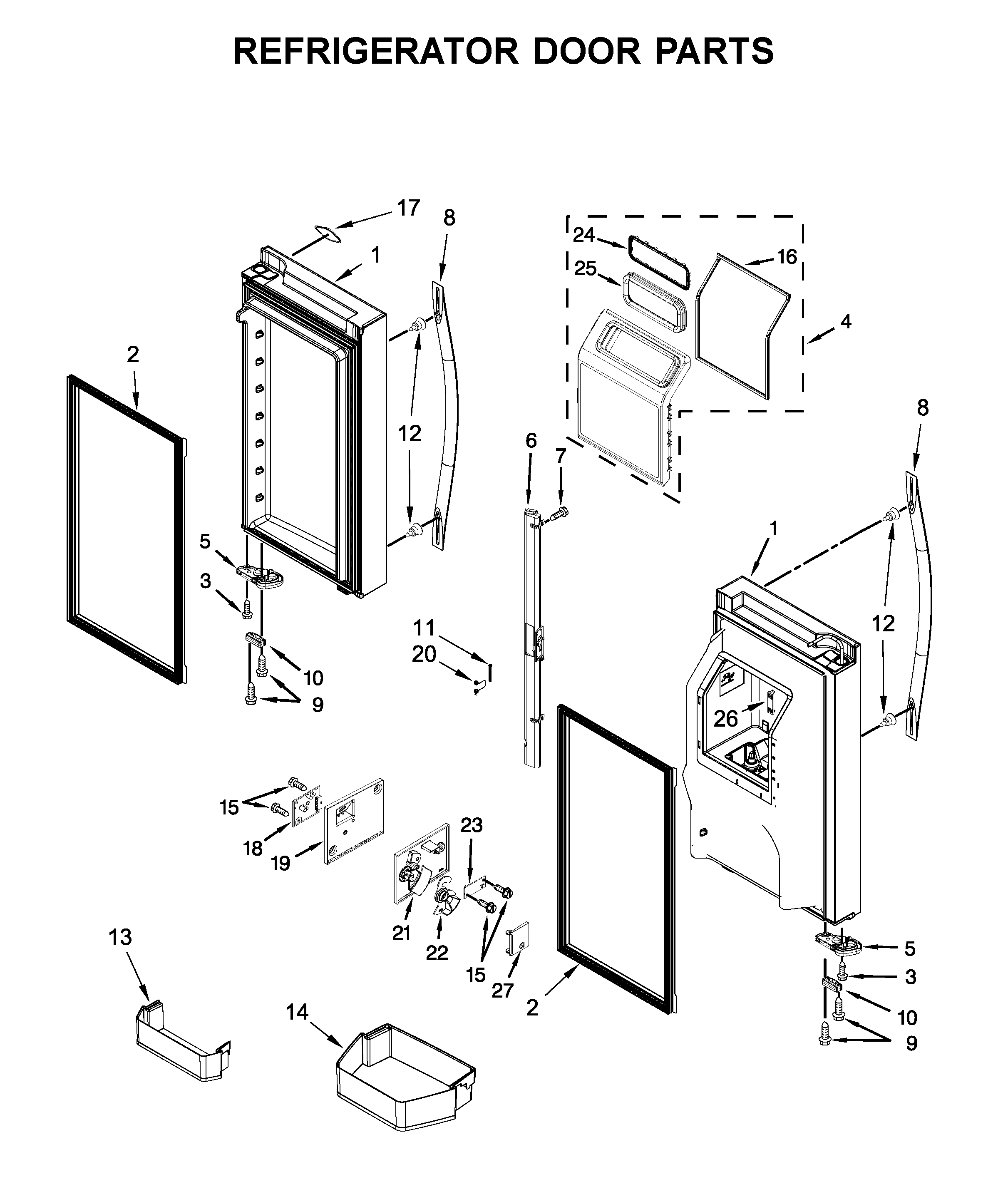 Refrigerator door parts