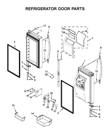 Refrigerator door parts