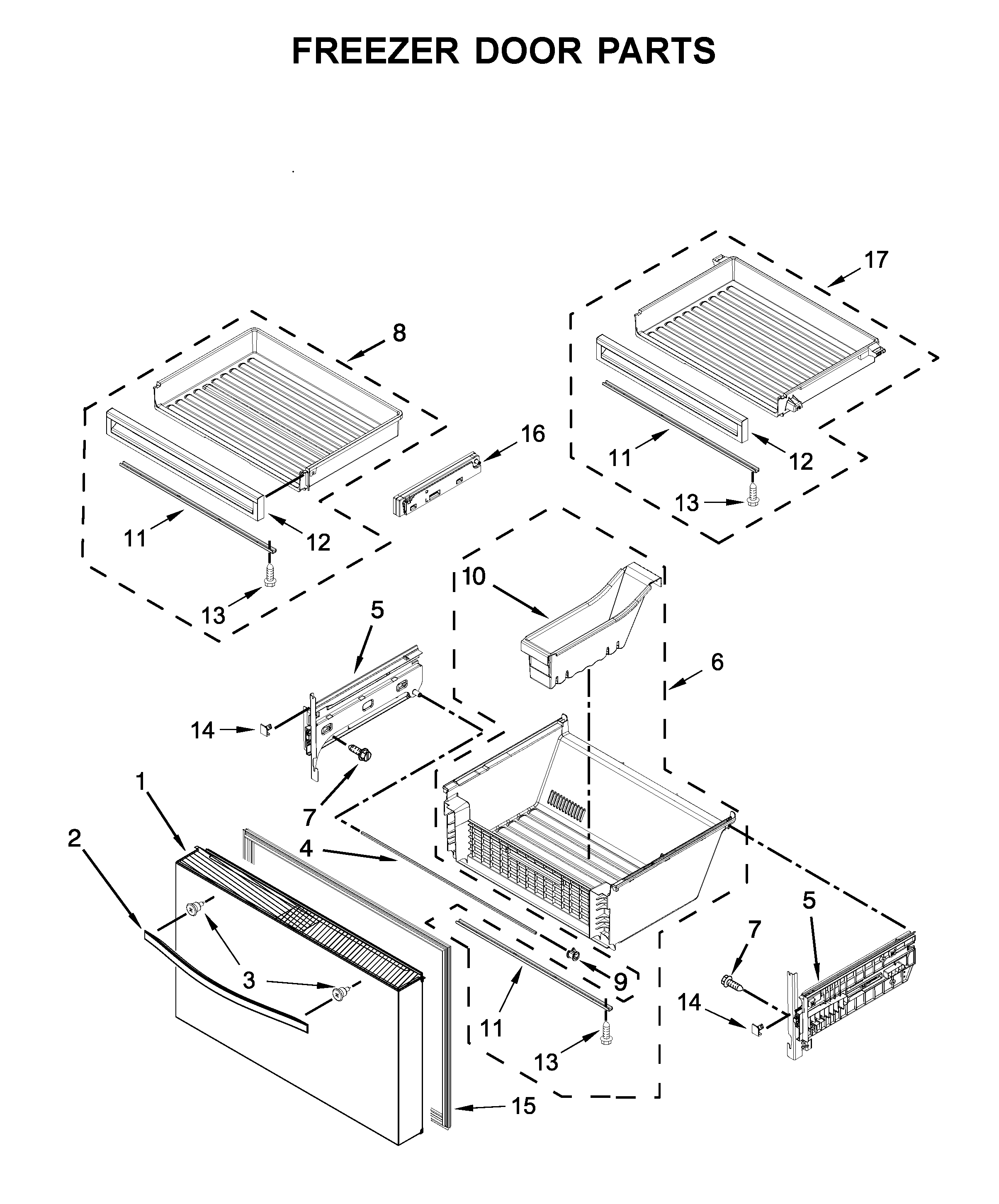 Freezer door parts