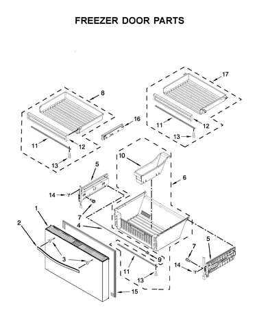 Freezer door parts