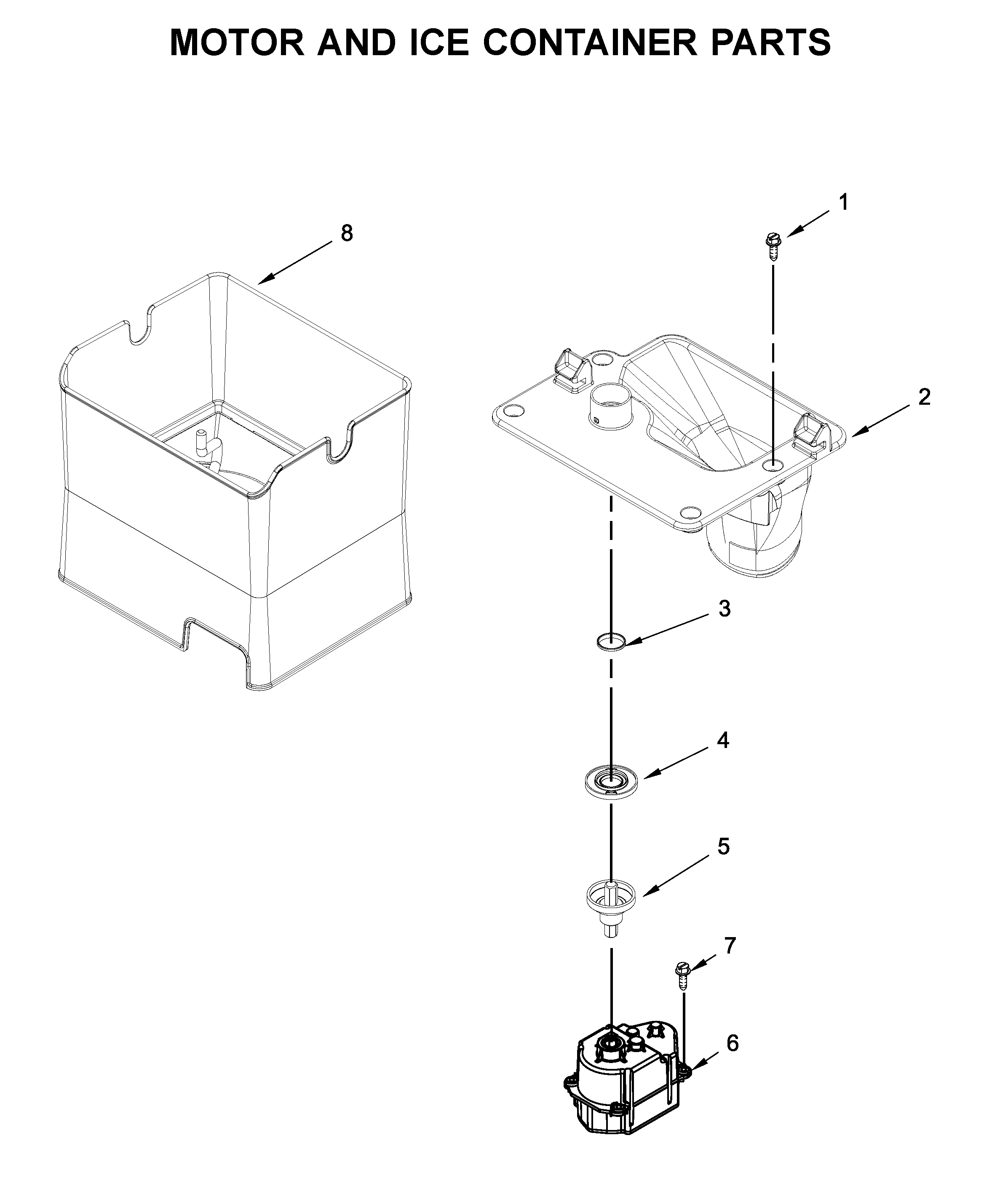 Motor and ice container parts