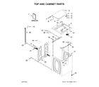 Whirlpool WTW5005KW0 top and cabinet parts diagram