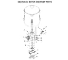 Whirlpool WTW5005KW0 gearcase, motor and pump parts diagram