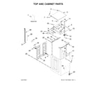 Whirlpool WTW7500GW3 top and cabinet parts diagram