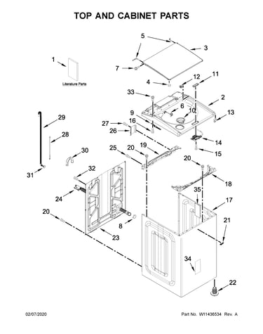 Top and cabinet parts