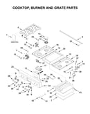 Cooktop, burner and grate parts