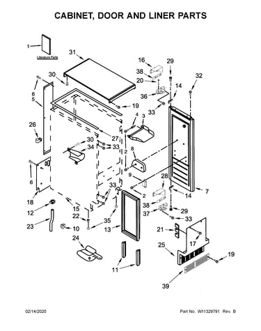 Cabinet, door and liner parts