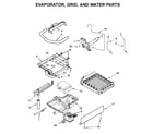 Jenn-Air JUIFN15HX00 evaporator, grid, and water parts diagram