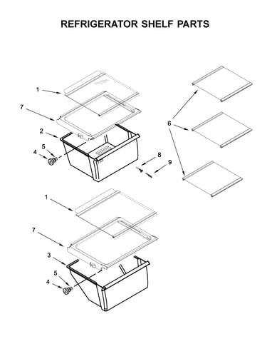 Refrigerator shelf parts