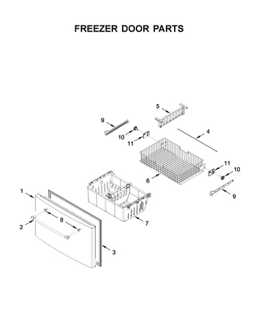 Freezer door parts