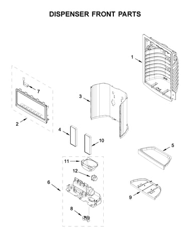 Dispenser front parts