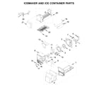 Maytag MFI2570FEZ08 icemaker and ice container parts diagram
