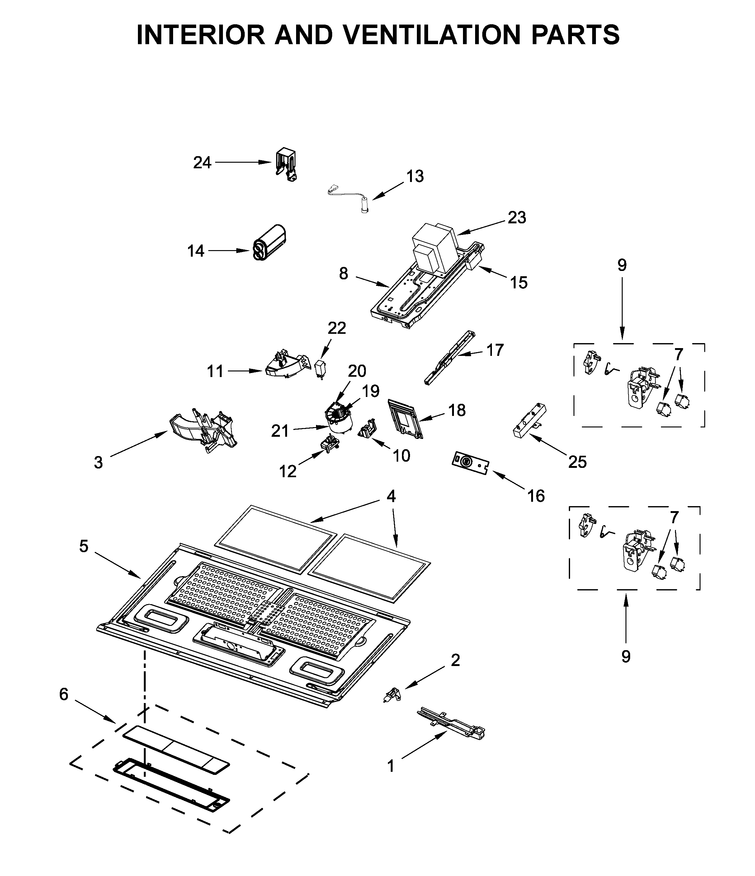 Interior and ventilation parts
