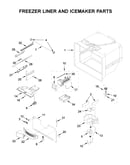 Freezer liner and icemaker parts