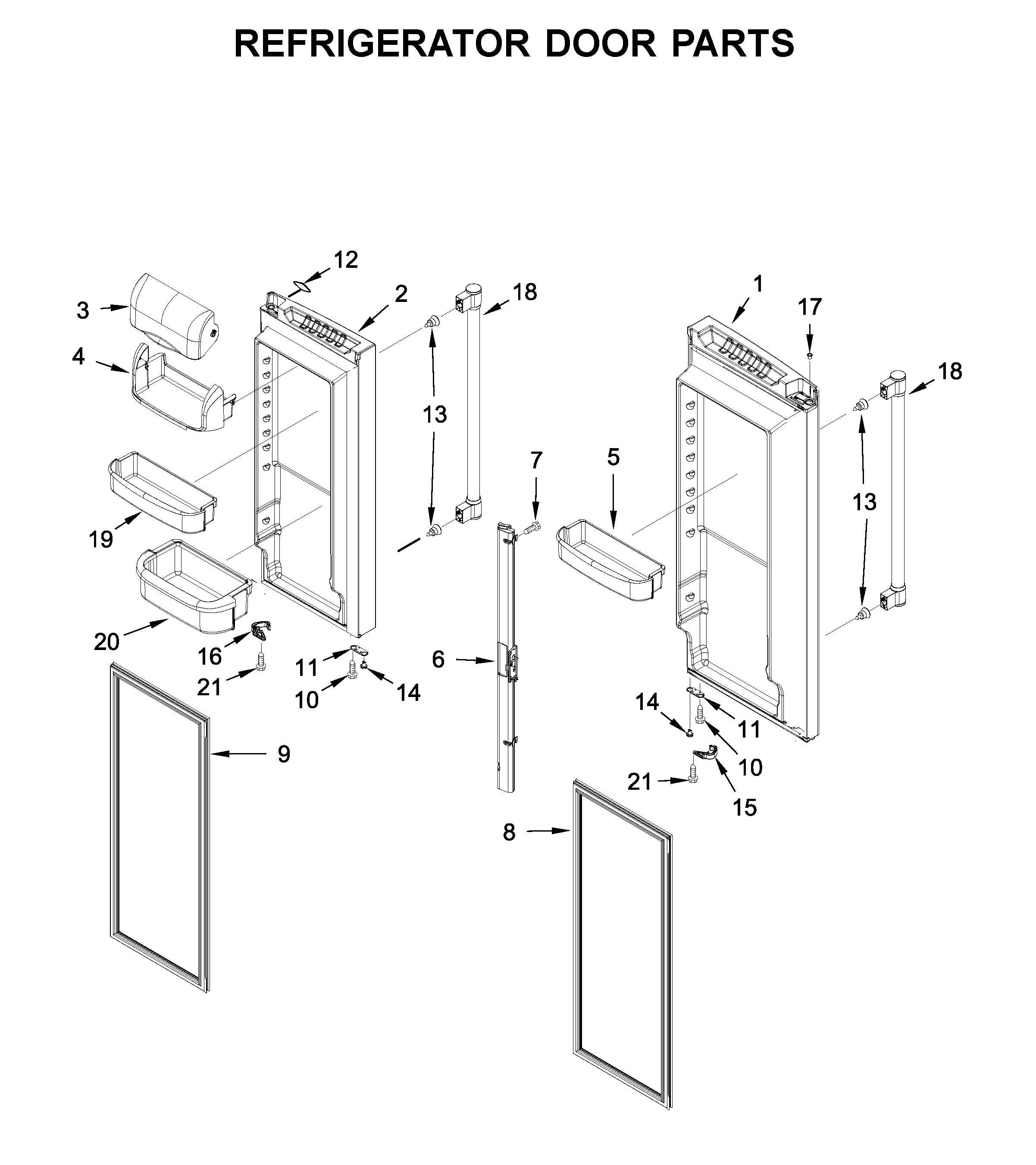 Refrigerator door parts