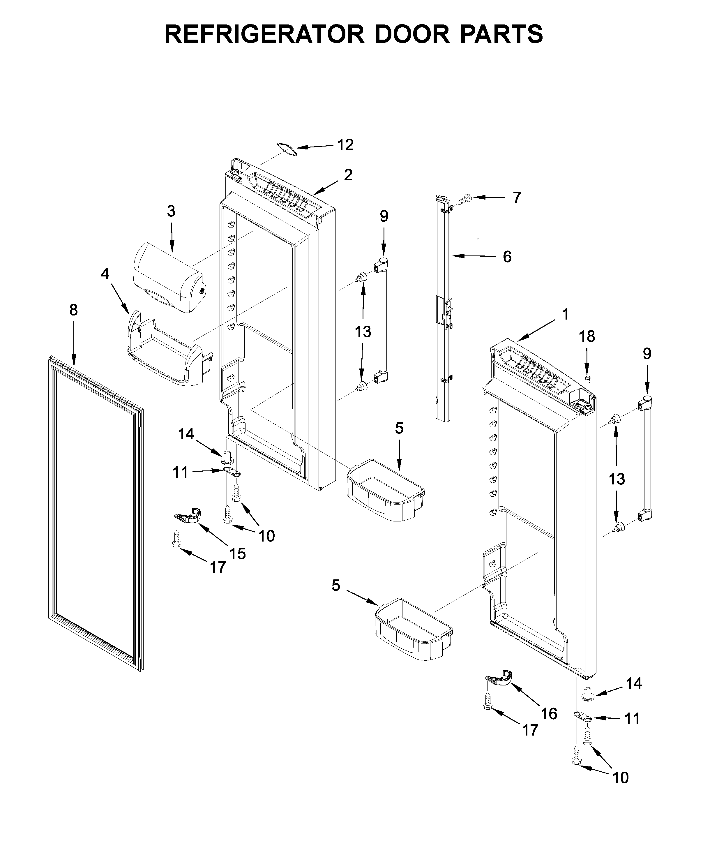 Refrigerator door parts