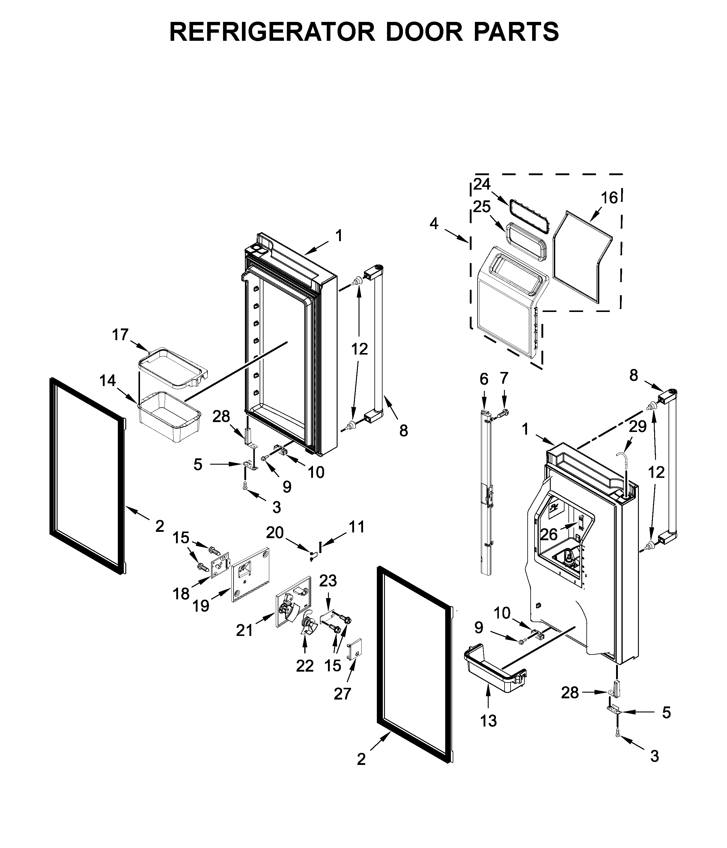 Refrigerator door parts