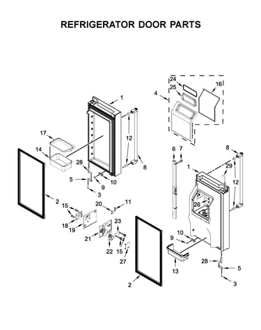 Refrigerator door parts