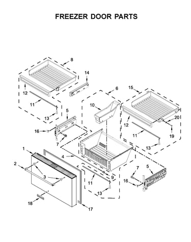 Freezer door parts