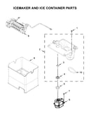 Icemaker and ice container parts