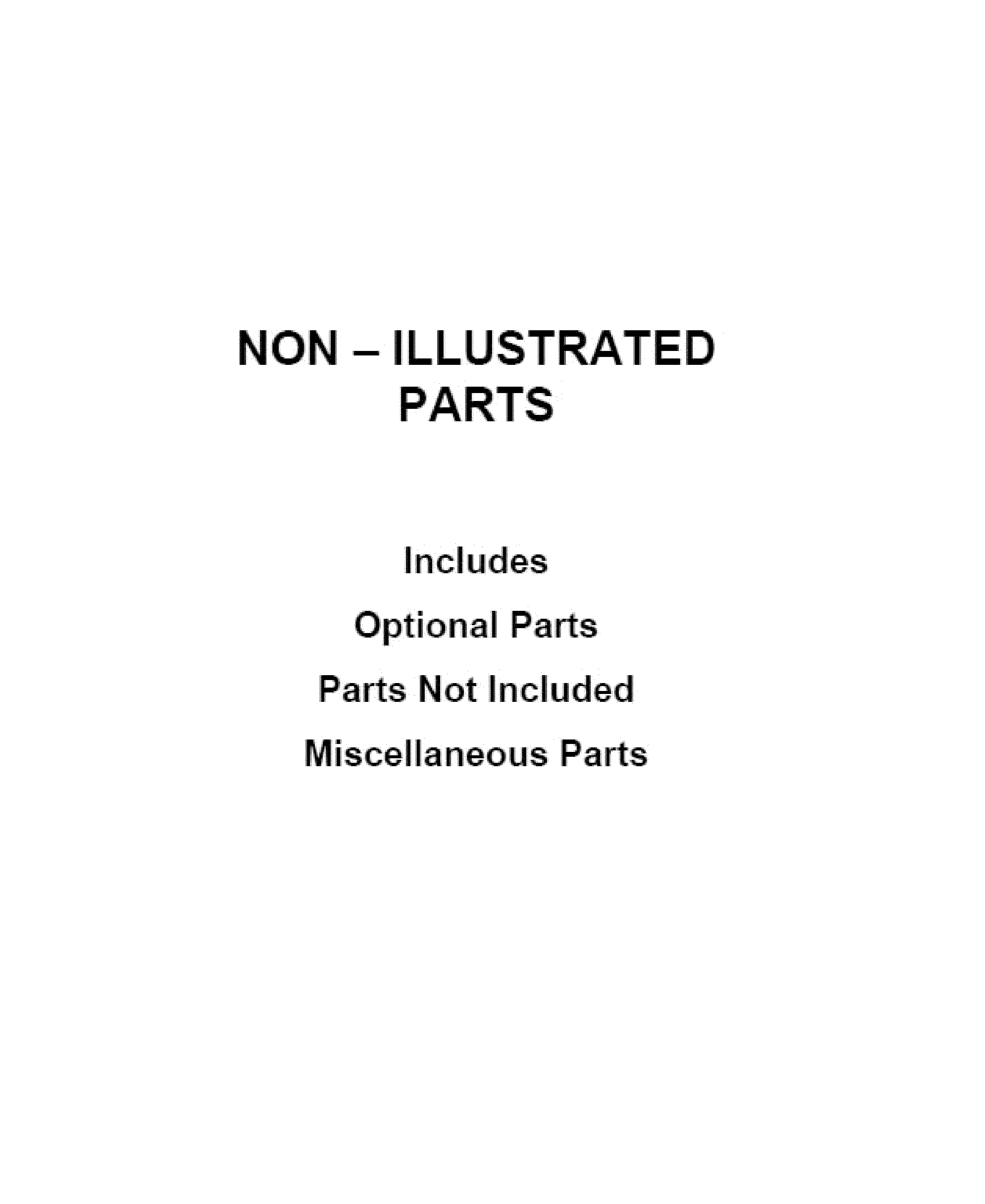 OPTIONAL PARTS (NOT INCLUDED)
