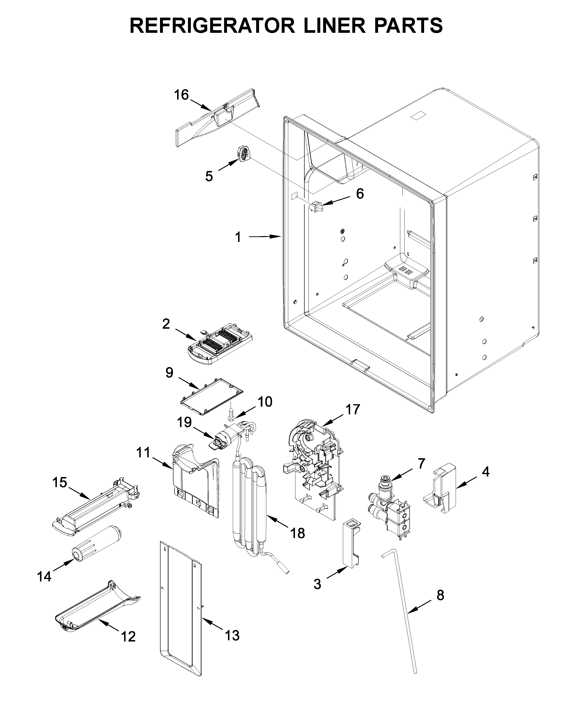 Refrigerator liner parts