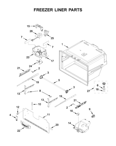 Freezer liner parts