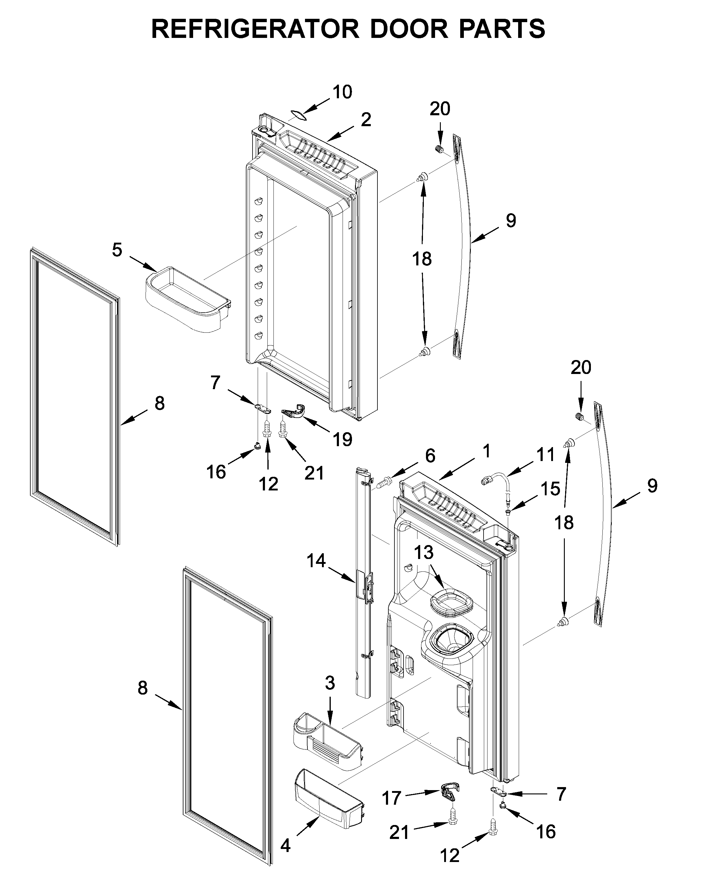 Refrigerator door parts