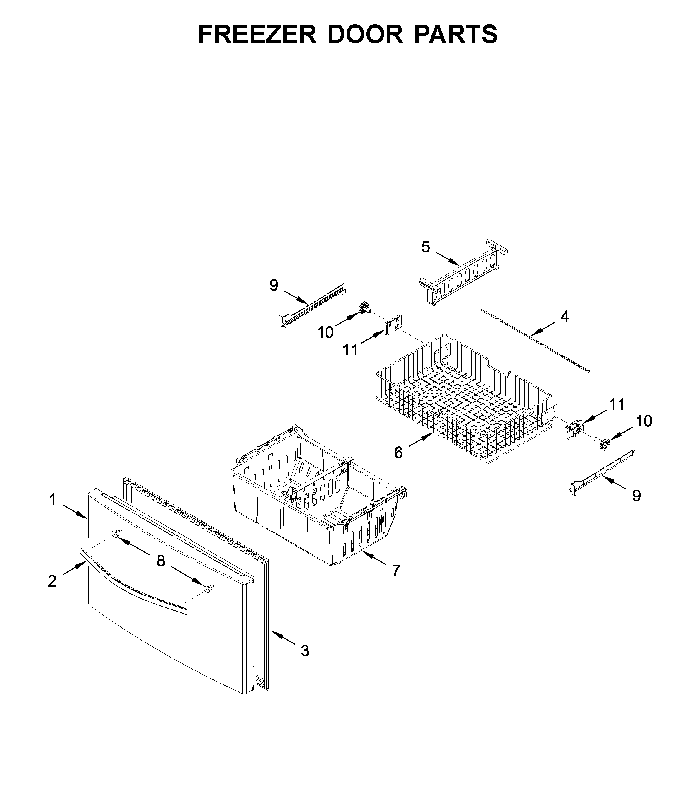 Freezer door parts