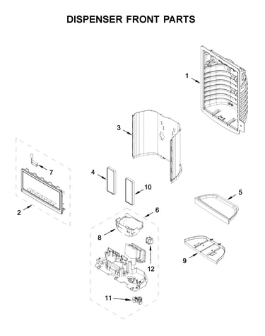 Dispenser front parts