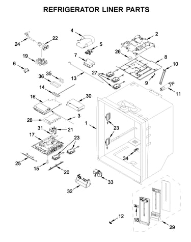 Refrigerator liner parts
