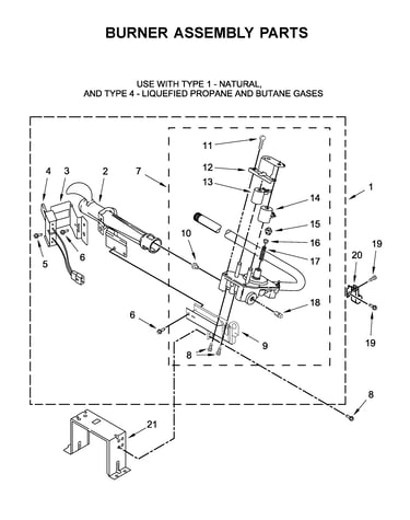 Burner assembly parts