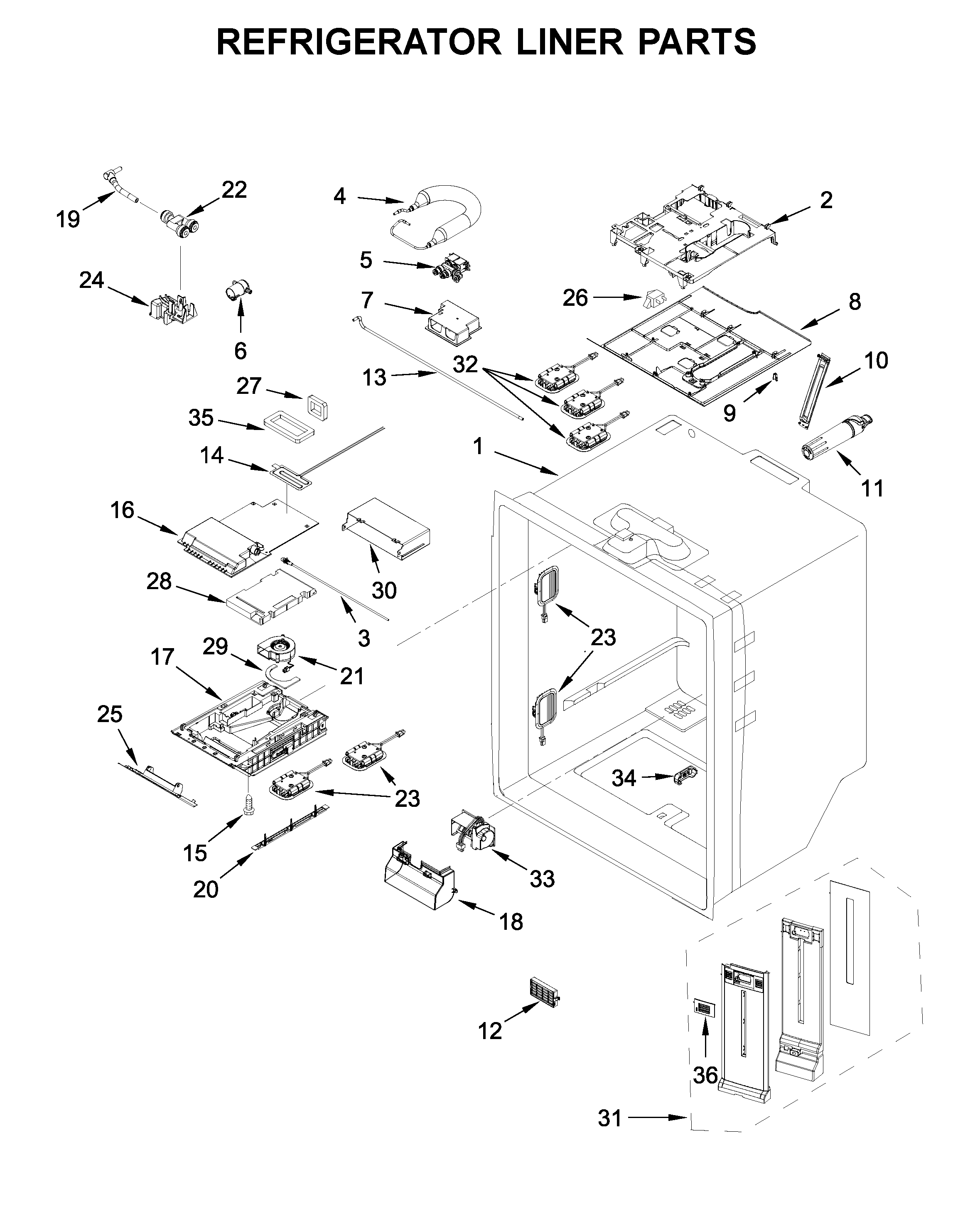 REFRIGERATOR LINER PARTS