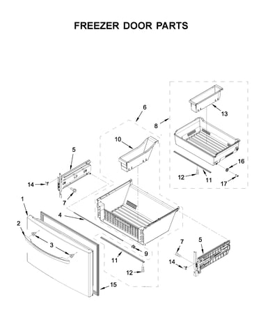 Freezer door parts