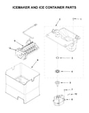 Icemaker and ice container parts