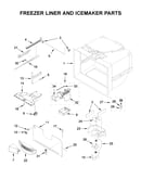 Freezer liner and icemaker parts