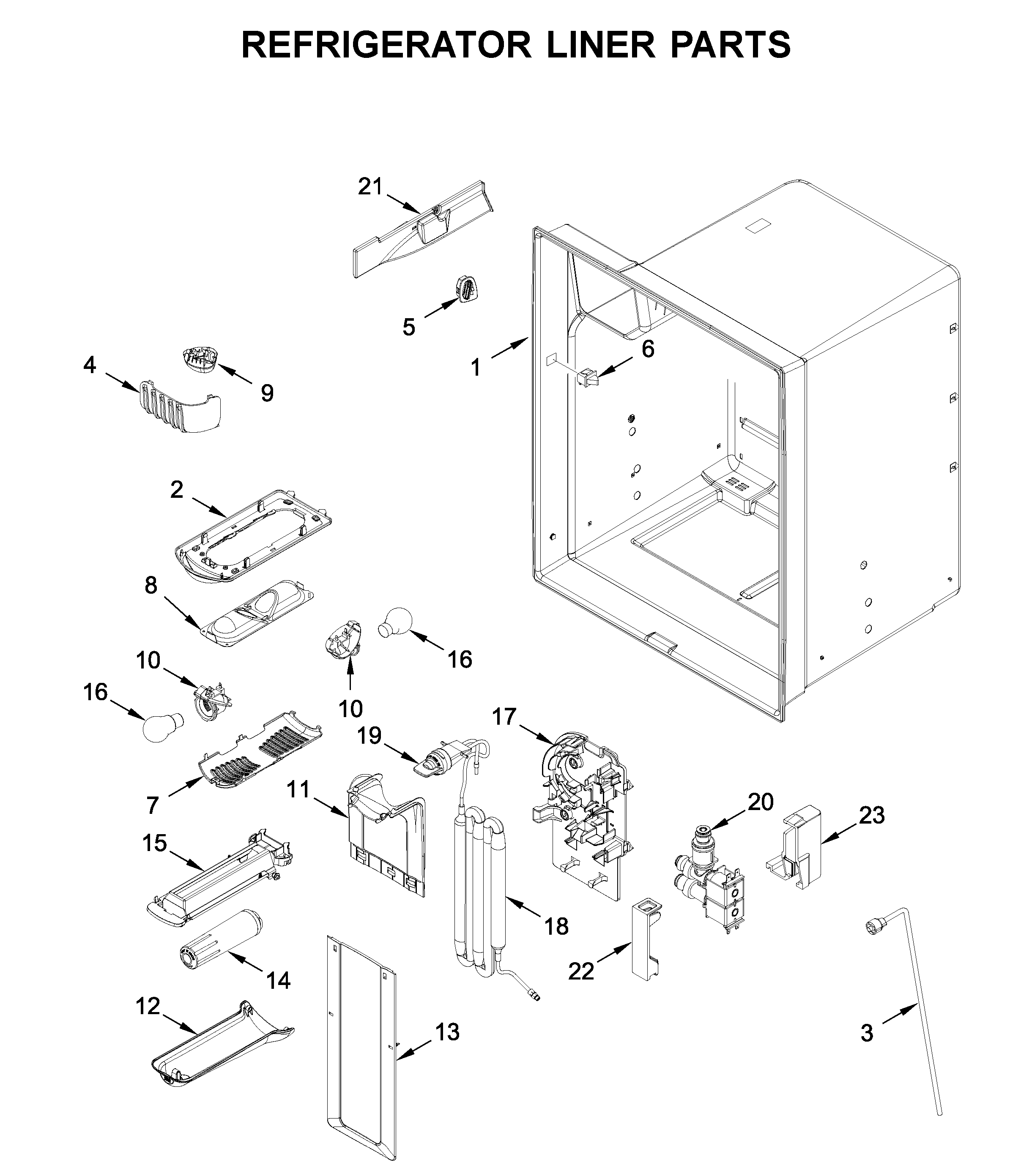 Refrigerator liner parts