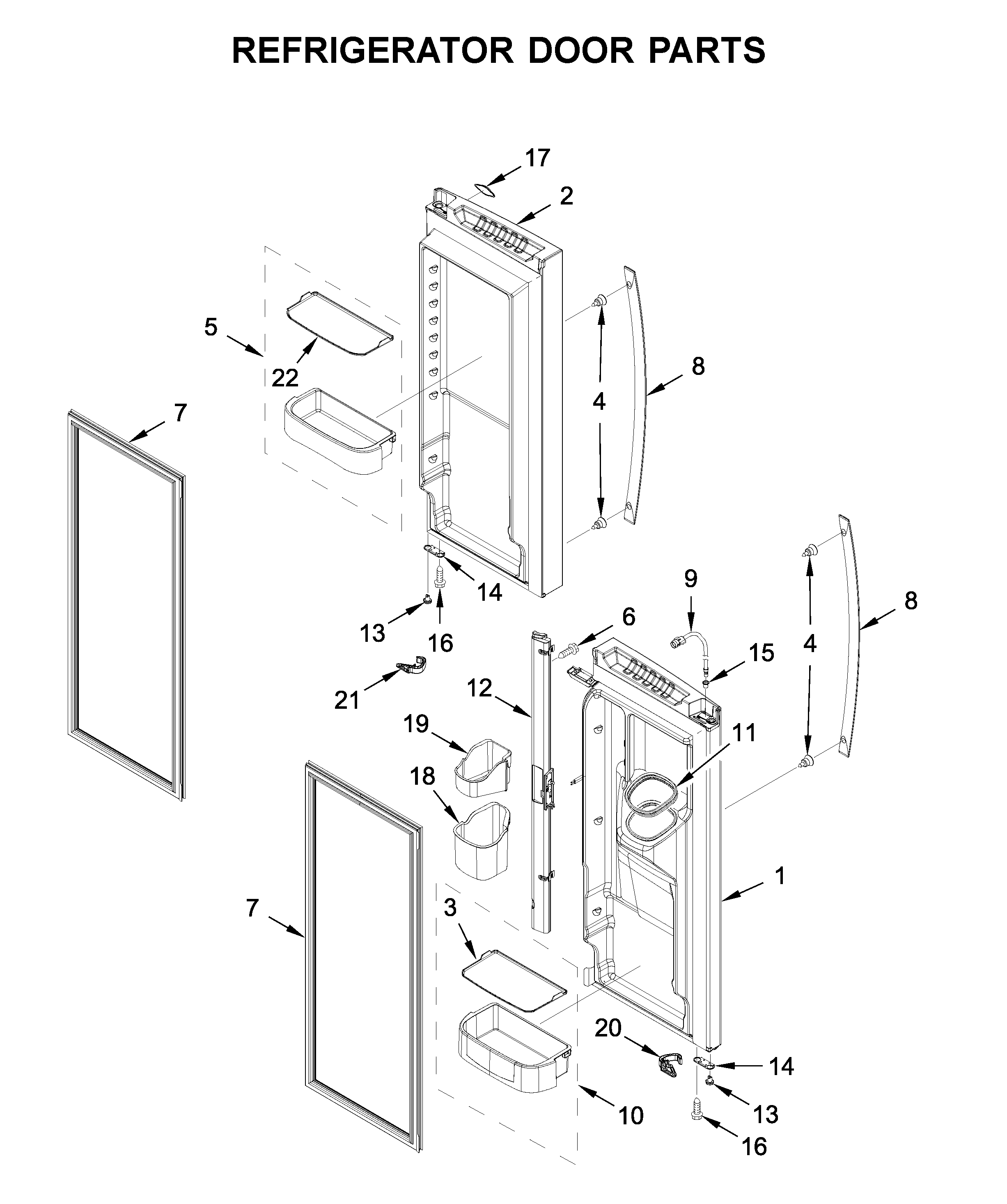 Refrigerator door parts